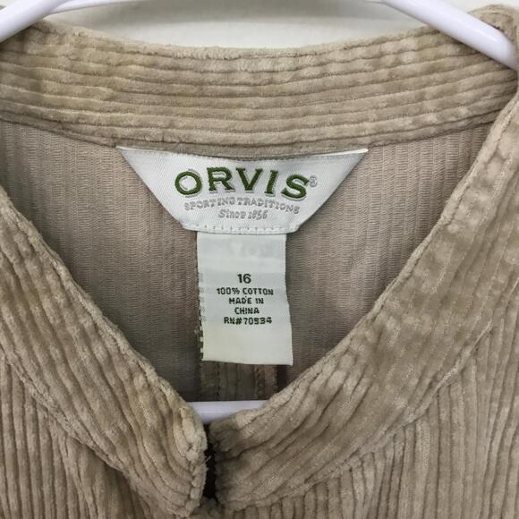 ORVIS Corduroy Jumper Cotton Long Sleeve Dress Womans Beige Tagged Sz 16 - Picture 4 of 7